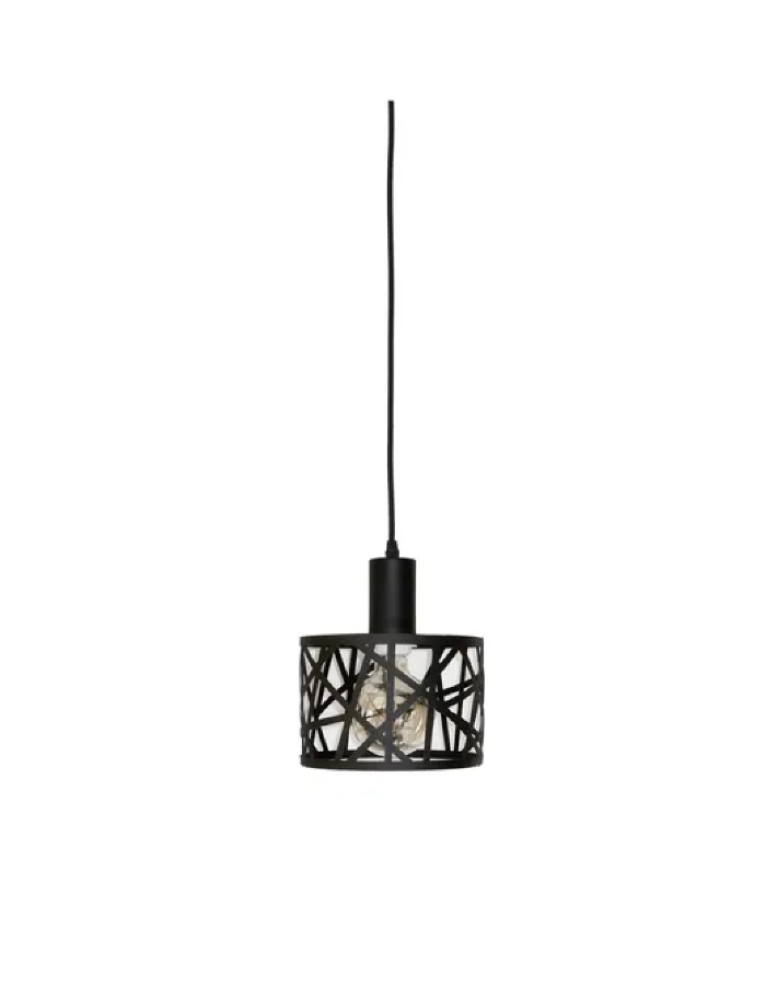Colgante 1xE27 20cm metal calado Markas Iluminación negro
